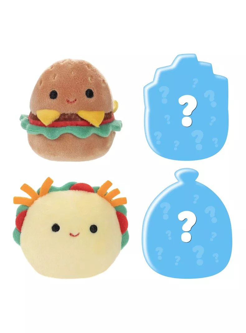 Squishmallows Set de 4 Peluches 5 cm - Comidas